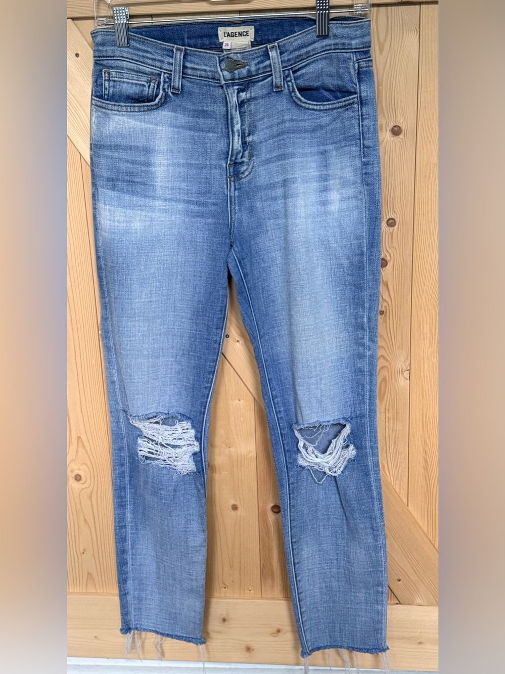 L'AGENCE El Matador Distressed Ankle Cropped Jeans